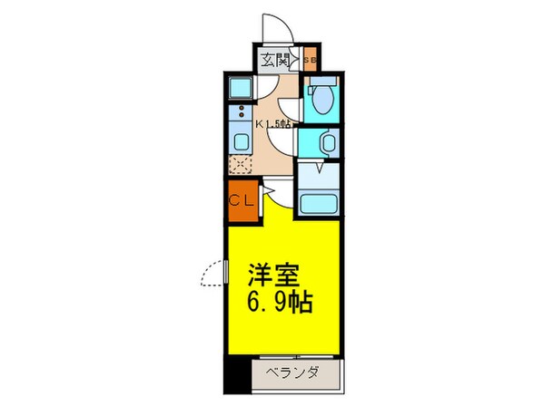 ﾌｧｰｽﾄﾚｼﾞﾃﾞﾝｽ大阪BAYSIDE(401)の物件間取画像